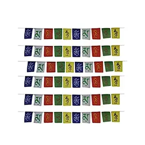 Voila Hanging Buddhist Prayer Cotton Flags for Car Motorbike and Home - Pack of 6