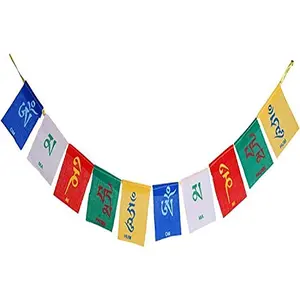 Voila Hanging Buddhist Prayer Polyester Flags for Car Motorbike and Home