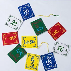 Hanging Buddhist Prayer Cotton Flags for Car Motorbike and Home (Medium)
