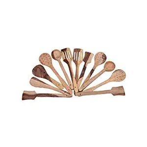 Wooden Spoons Made by Ultra Designs Beautifully Designed Set of 12 peices