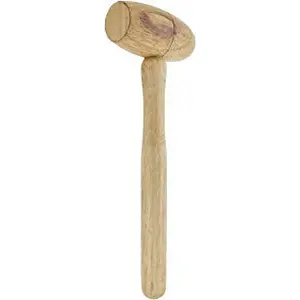 Use Wooden Mallets Hammer to Strike Wood Chisels During Carpentry Work (Brown)