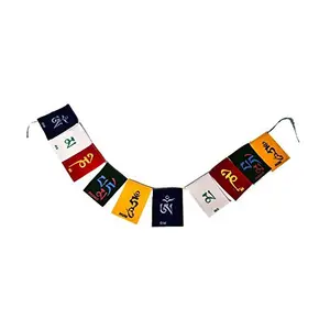 Big Ladakh Prayer Flag for Car Bike and Home Decoration Standard Size Multicolour -3 Pieces Set