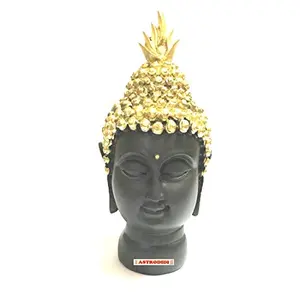 Polyresin Buddha Head Idol Standard Black