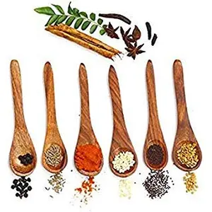 Wooden Handcrafted Small Tea Spoons-Set of 6