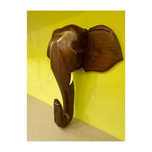 Handmade Elephant Head Handicraft (Carved from Rose Wood) 12 Inches