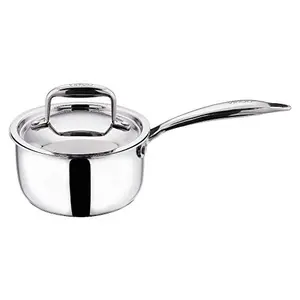 Vinod Platinum Triply Stainless Steel Saucepan with Lid 1.2 LTR(Induction Friendly)