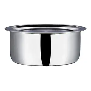 Vinod Platinum Triply Stainless Steel Tope / Patila with Stainless Steel Lid 3.5 litres Capacity (20 cm Diameter) - Silver (Induction and Gas Stove Friendly) 5 Years Warranty