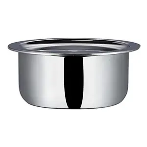 Vinod Platinum Triply Stainless Steel Tope / Patila with Stainless Steel Lid 2.5 litres Capacity (18 cm Diameter) - Silver (Induction and Gas Stove Friendly) 5 Years Warranty