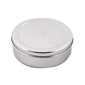 Vinod Stainless Steel Container for Puri Parantha and Medium Size Papad (Dia- 9 Inch_23 cm Height- 3 Inch_7.5 cm)