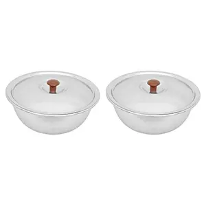 Vinod Stainless Steel Bowl with Lid 1.7 Litres 2-Piece Silver