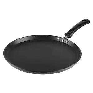 Vinod Hanos Non-Stick Dosa Tawa 30 cm Diameter Hard Anodised Non-Stick Coating with Bakelite Riveted Handle - 5.25 mm Thickness Black (Induction and Gas Stove Friendly)