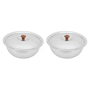 Vinod Stainless Steel Bowl with Lid 350 ml 2-Piece Silver