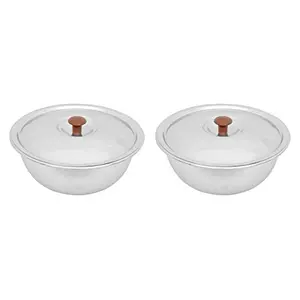 Vinod Stainless Steel Bowl with Lid 1.3 Litres 2-Piece Silver
