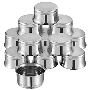 Vinod Kraft Stainless Steel Pari Vati/Katori (Silver) Set of 12pc