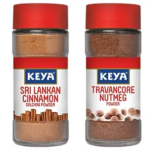 KEYA Cinnamon and Nutmeg Powder Combo (50 g and 65 g)