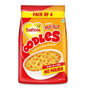 Saffola Oodles Ring Noodles Yummy Masala Flavour No Maida Whole Grain Oats 184g Pouch