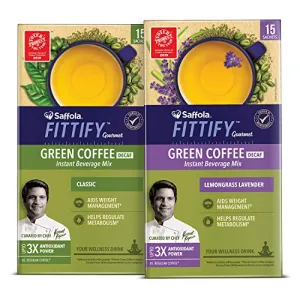 Saffola FITTIFY Gourmet Fittify Instant Green for Weight Management (Combo)- ; Lemongrass Lavender and Classic (30 Sachet)