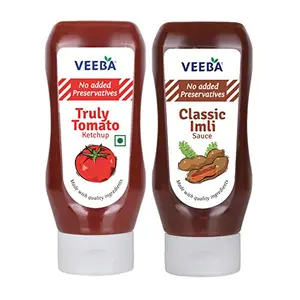 Veeba Truly Tomato Ketchup 360 g & Classic Imli Sauce 360 g - Pack of 2