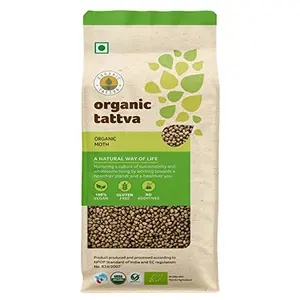 Organic Tattva Organic Moth Whole / Sabut Unpolished Dal 500 Gram | 100% Vegan and Gluten Free
