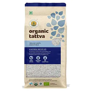 Organic Tattva Organic White Basmati Gluten Free and Unpolished Rice 1 KG
