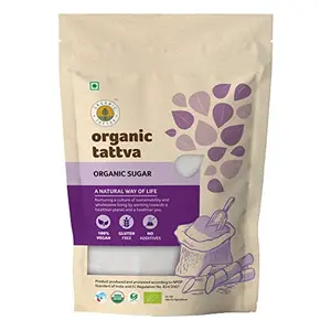 Organic Tattva All Natural 'Sugar' Zero Chemicals Organically Processed from Freshly Squeezed Sugar Cane Juice (1 Kg Pouch)