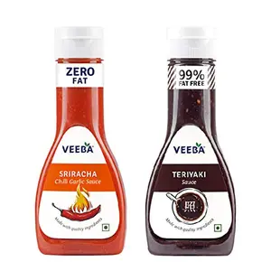 Veeba Teriyaki stir-Fry Sauce 350g and Sriracha Chilli Garlic Sauce 320g - Pack of 2