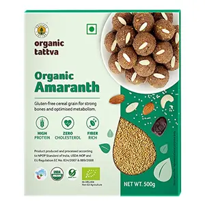 Organic Tattva Organic Amaranth (Rajgira) Seeds - 500gram | Rich in Fiber and Protein | NO Cholesterol and Gluten Free