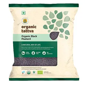 Organic Tattva 'Black Mustard' Quality Rai Naturally Processed from Farm Picked Fresh Seeds (100 G Pouch)