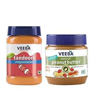 Veeba Breakfast - Tandoori Mayonnaise 250g & Natural Peanut Butter Crunchy 340g Combo