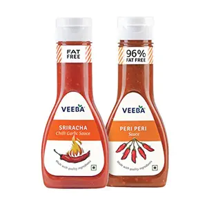 Veeba Sriracha Sauce 320g with Peri Peri Sauce 300g