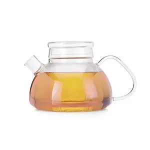 Dancing Leaf Vivo Glass Tea Pot with Removable Glass Infuser & Matching Lid | Heat Resistant Borosilicate Glass | Perfect for Brewing Loose Tea | Serves 6 Cups | Capacity - 1000 ml