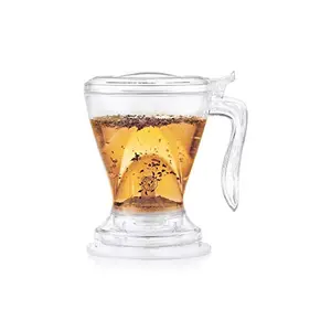 Dancing Leaf Elegante Tea Maker with in-Built Infuser | BPA - Free Material (Tritan) | Bottom Dispensing System | Anti - Drip Technology | Coaster Included | Capacity 550ml