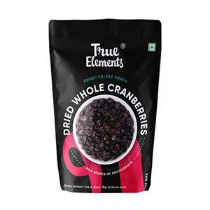 True Elements Whole Cranberries 125g - Cranberry Dry Fruit | Non-GMO Gluten Free & Vegan Dried Berries