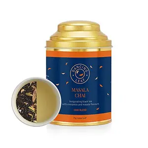 Masala Chai | Black Tea Cinnamon Cardamom Ginger | Black Tea Blend | Loose Leaf Tin (75 GMS)