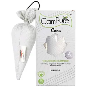 Mangalam CamPure Camphor Cone (Bhimseni) - Room Car and Air Freshener & Mosquito Repellent (Pack Of 2)