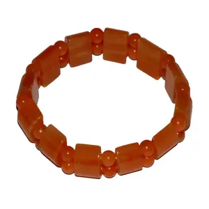 Stone Red Aventurine Bracelet For Man, Woman, Boys & Girls- Color: Red (Pack of 1 Pc.)