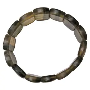Stone Flourite Broad Cabochon Bracelet For calmness For Man, Woman, Boys & Girls- Color: Multicolor (Pack of 1 Pc.)