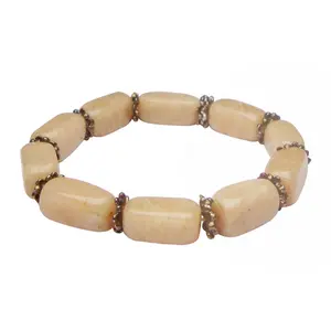 Stone Peach moonstone with metallic Rings For Man, Woman, Boys & Girls- Color: Peach (Pack of 1 Pc.)