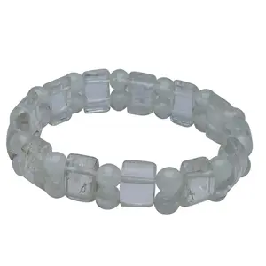 Stone Clear Quartz Designer Bracelet For Man, Woman, Boys & Girls- Color: clear (Pack of 1 Pc.)