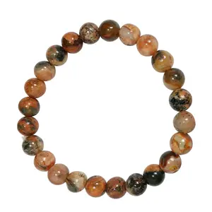 Stone Fire Agate Bead Bracelet For Man, Woman, Boys & Girls- Color: Multicolor (Pack of 1 Pc.)