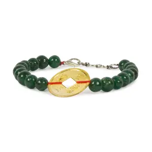 Stone Wealth Bracelet For Man, Woman, Boys & Girls- Color: Dark Green (Pack of 1 Pc.)