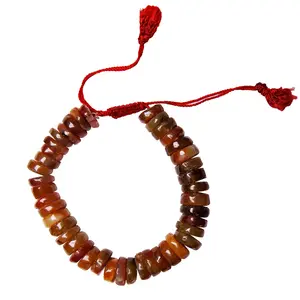 Stone Red Aventurine Big Roundel Bracelet for Balancing Yin & Yang For Man, Woman, Boys & Girls- Color: Red (Pack of 1 Pc.)