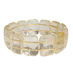Stone Citrine Bracelet For Man, Woman, Boys & Girls- Color: Yellow (Pack of 1 Pc.)