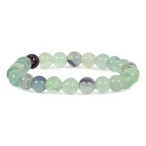 Stone Fluorite Gemstone Beads Healing Bracelet for Consciousness For Man, Woman, Boys & Girls- Color: Multicolor (Pack of 1 Pc.)