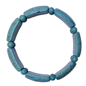 Stone Howlite Bracelet Art3 for Anxiety For Man, Woman, Boys & Girls- Color: Turquoish (Pack of 1 Pc.)