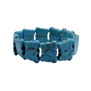 Stone Howlite Bracelet For Man, Woman, Boys & Girls- Color: Turquoise (Pack of 1 Pc.)