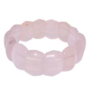 Stone Rose Quartz Bracelet For Man, Woman, Boys & Girls- Color: Pink (Pack of 1 Pc.)