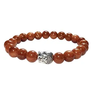 Stone Red Goldstone Buddha Bracelet For Man, Woman, Boys & Girls- Color: Red (Pack of 1 Pc.)