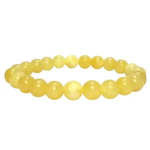 Stone Yellow Celestite Beads Bracelet For Man, Woman, Boys & Girls- Color: Yellow (Pack of 1 Pc.)