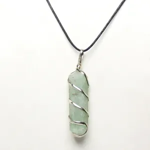 Stone Green Aventurine Double Point Pendant For Man, Woman, Boys & Girls- Color- Green (Pack of 1 Pc.)